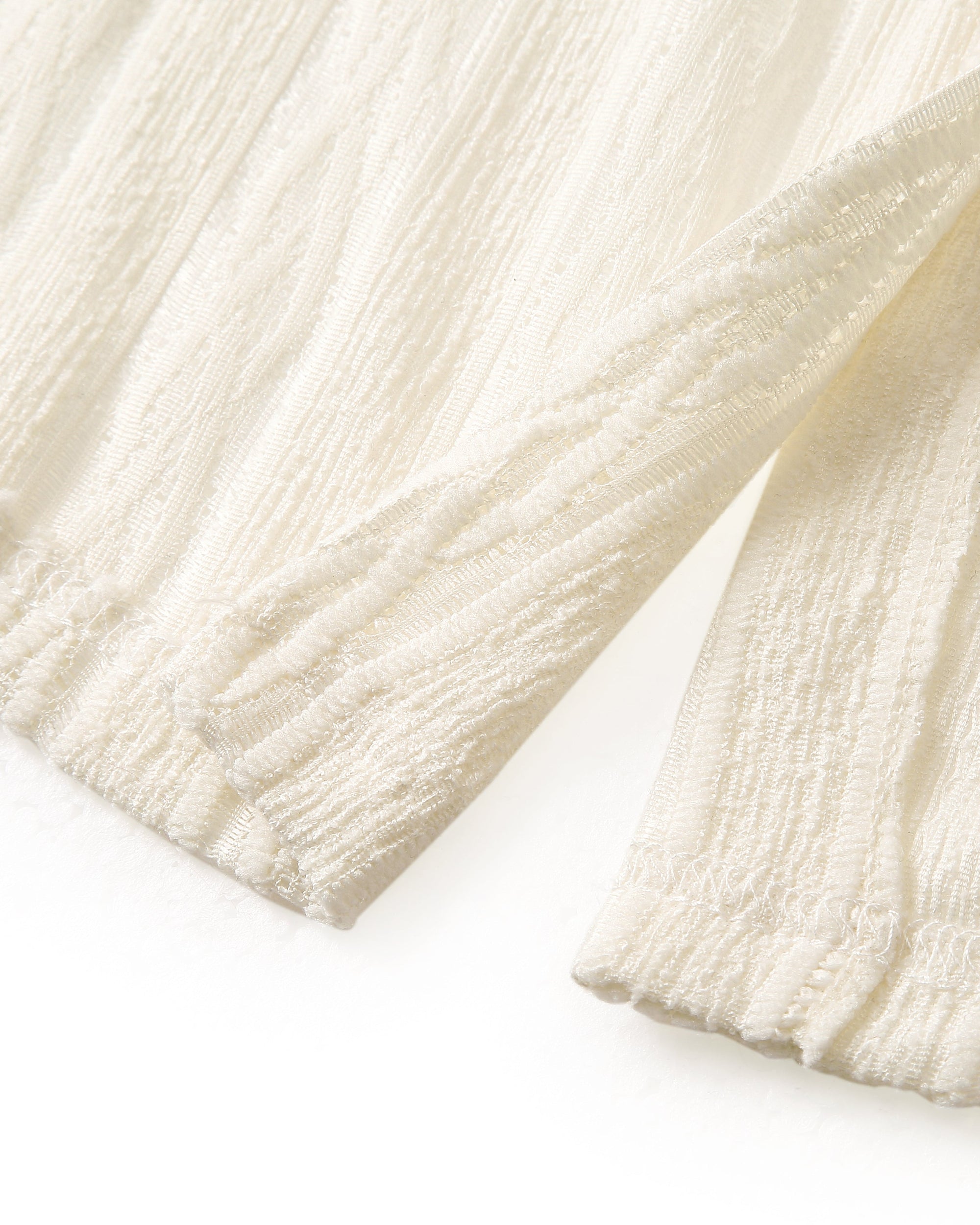 レース立体ニットオーバーシャツ｜white