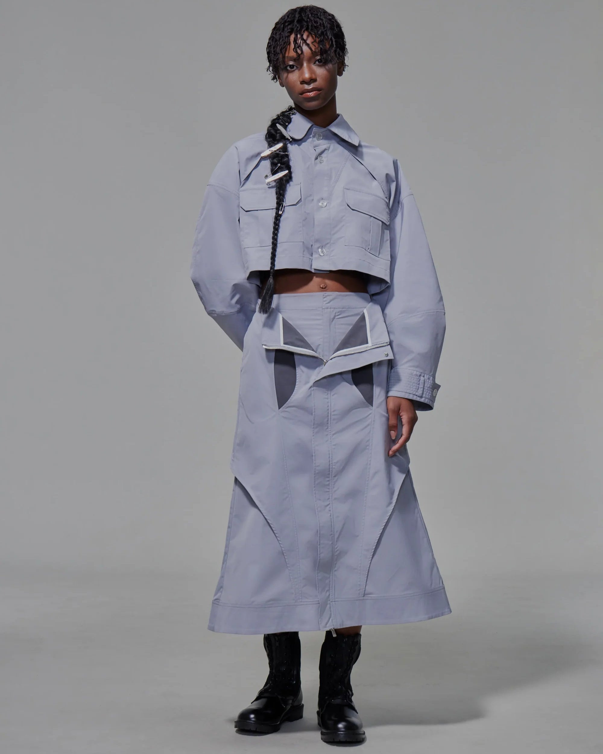 Two-layer duel-tone Maxi Skirt