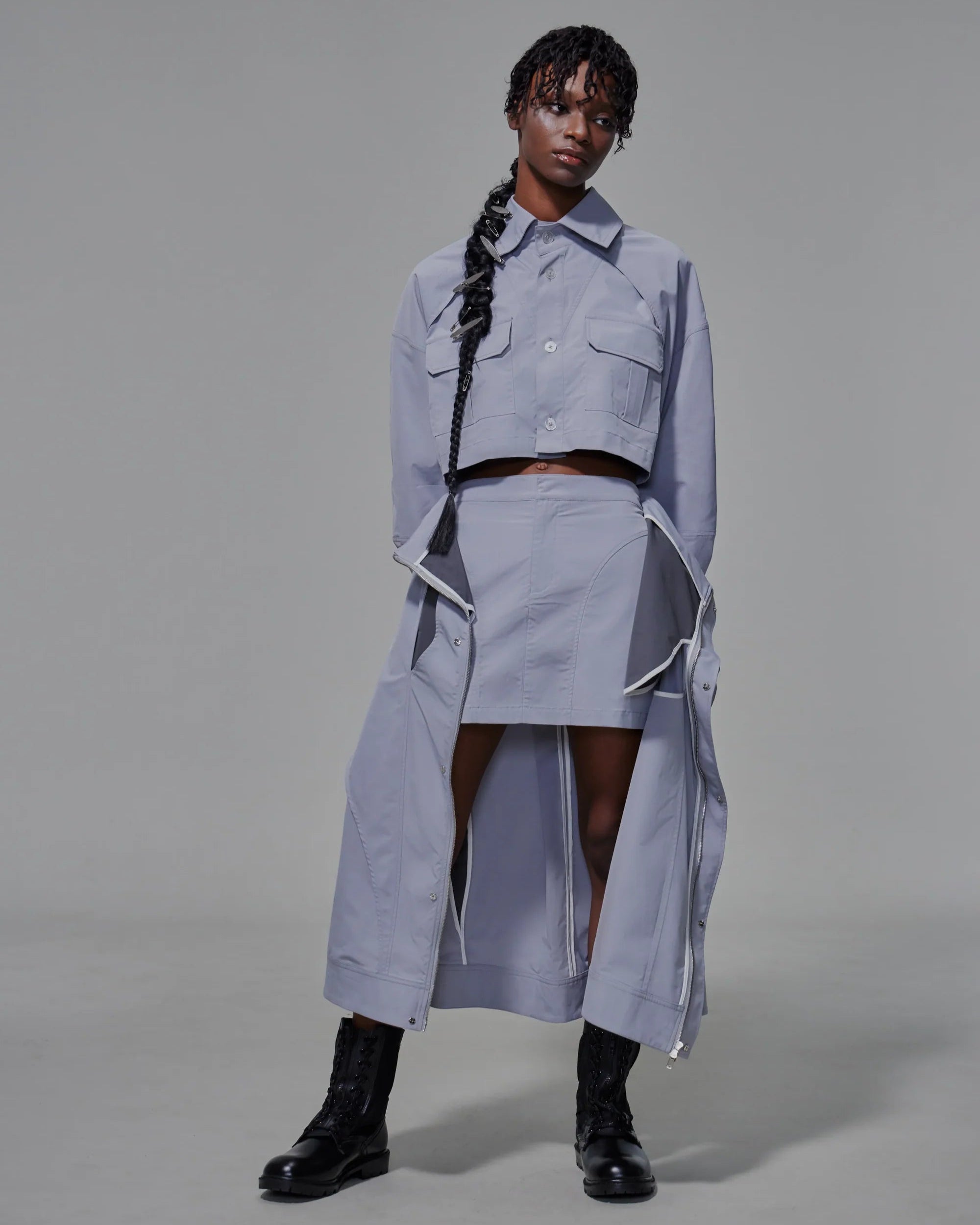 Two-layer duel-tone Maxi Skirt