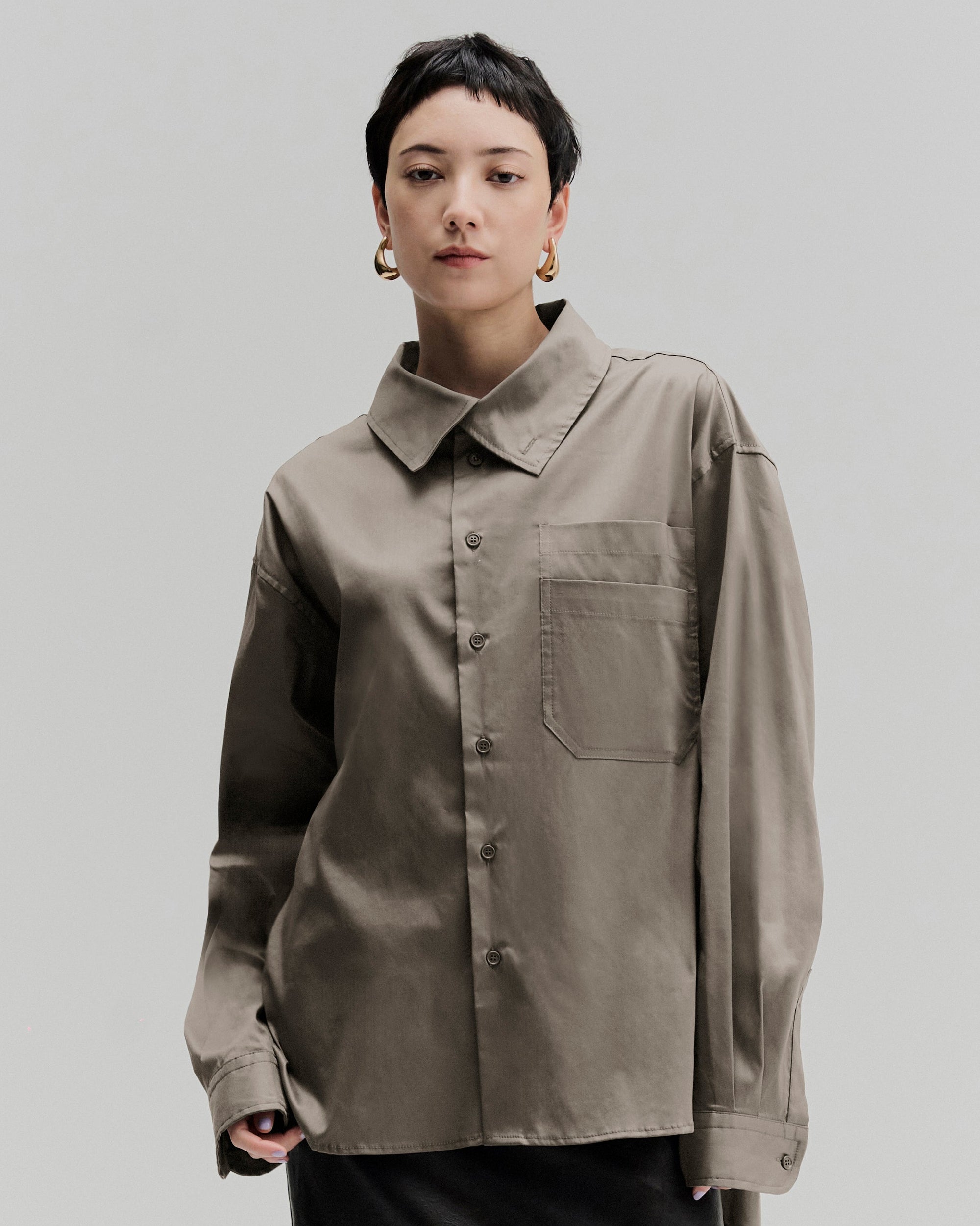 Convertible Collar Shirt | Sage Green