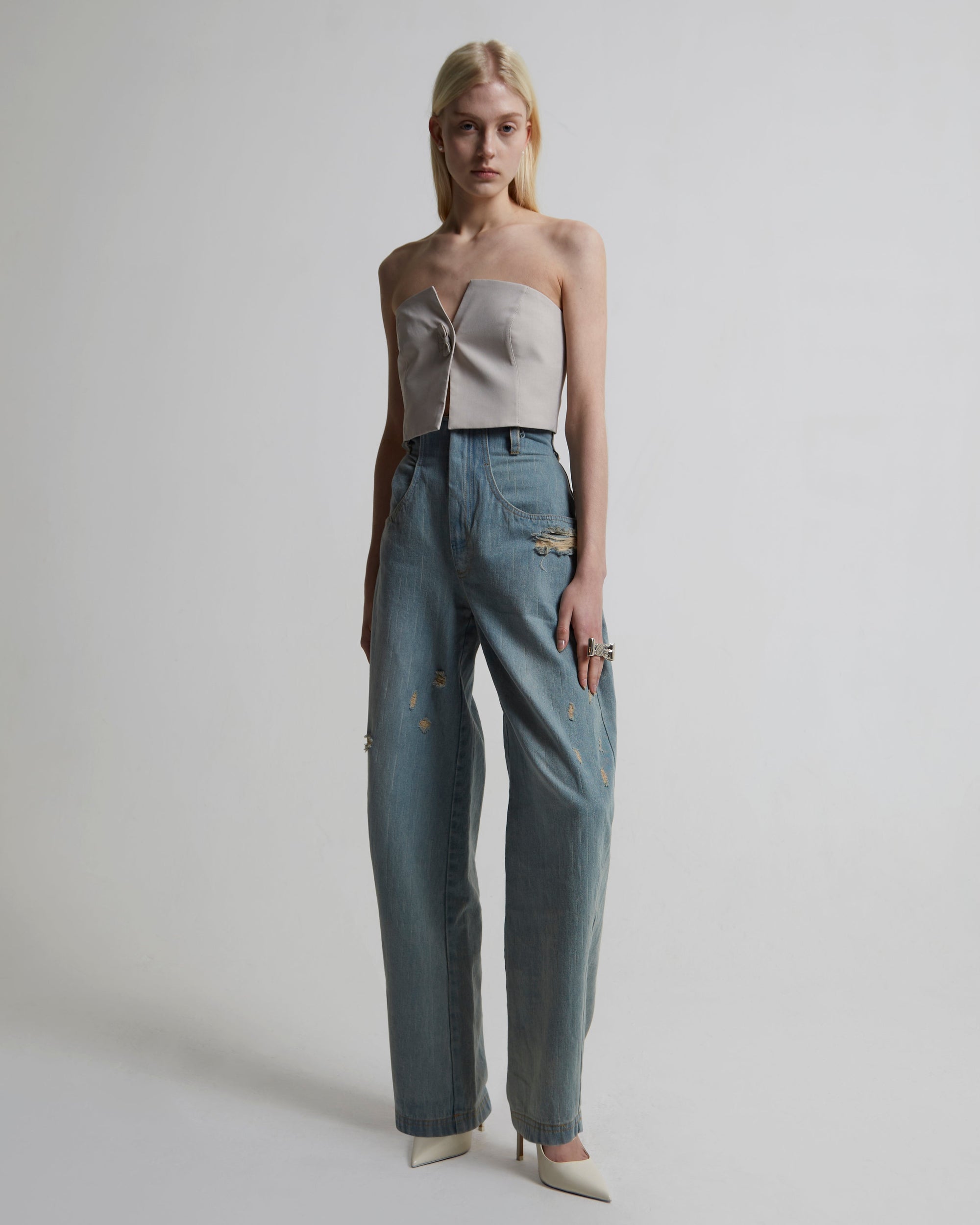 High-Rise Cocoon Jeans | Light Blue