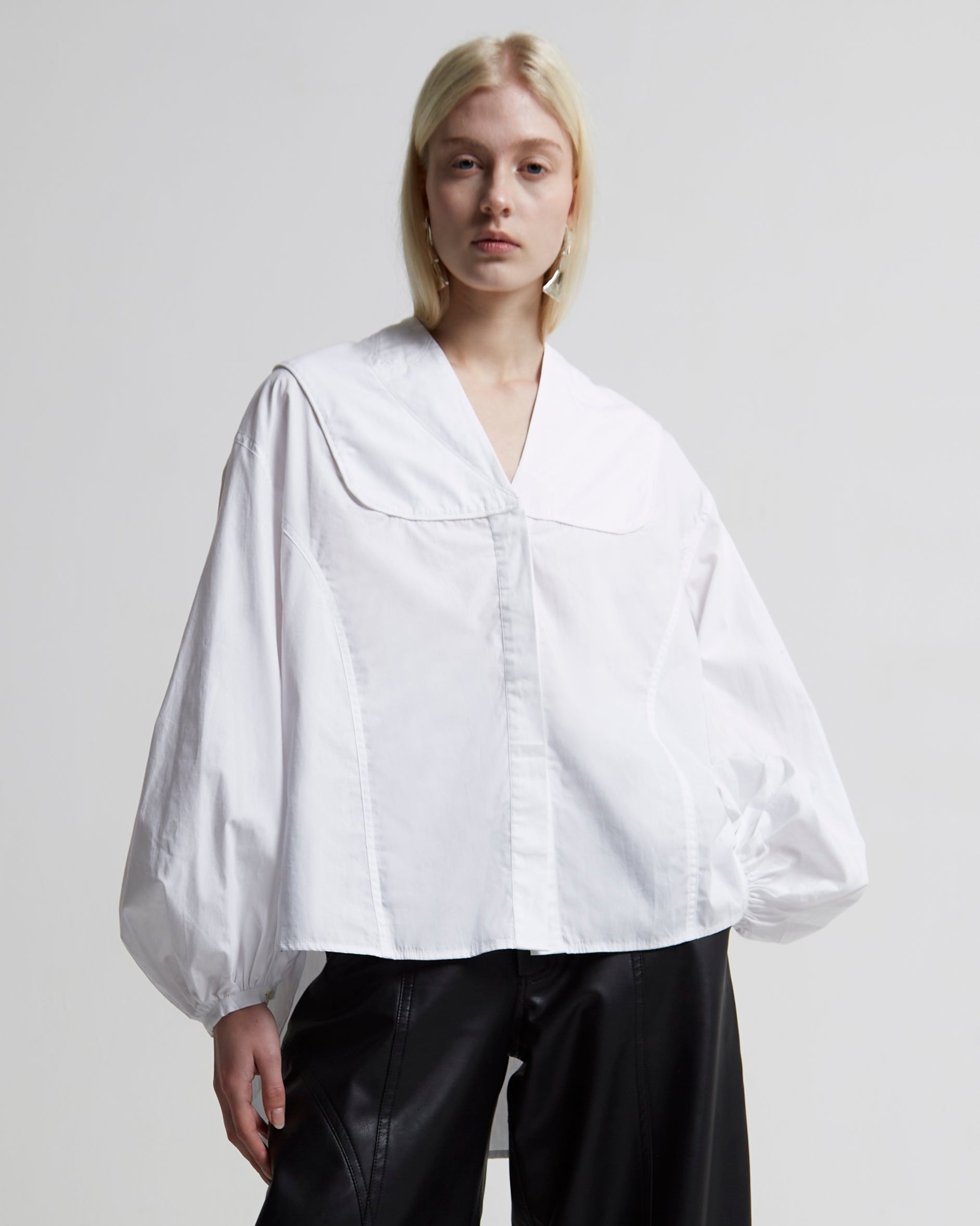 Oversized Sailor Collar Shirt