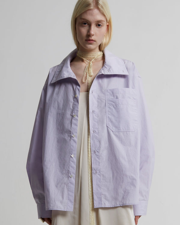 Convertible Collar Shirt | Light Purple