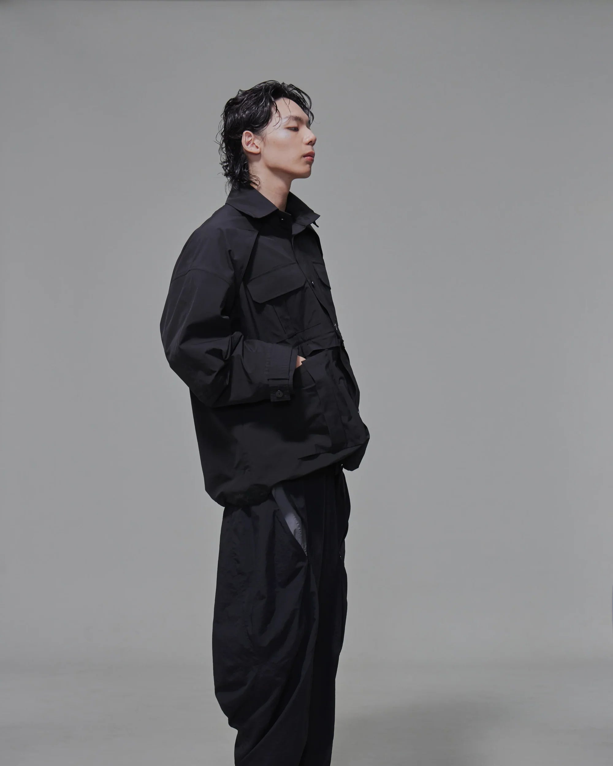 Oversized multi-way Field Jacket Black