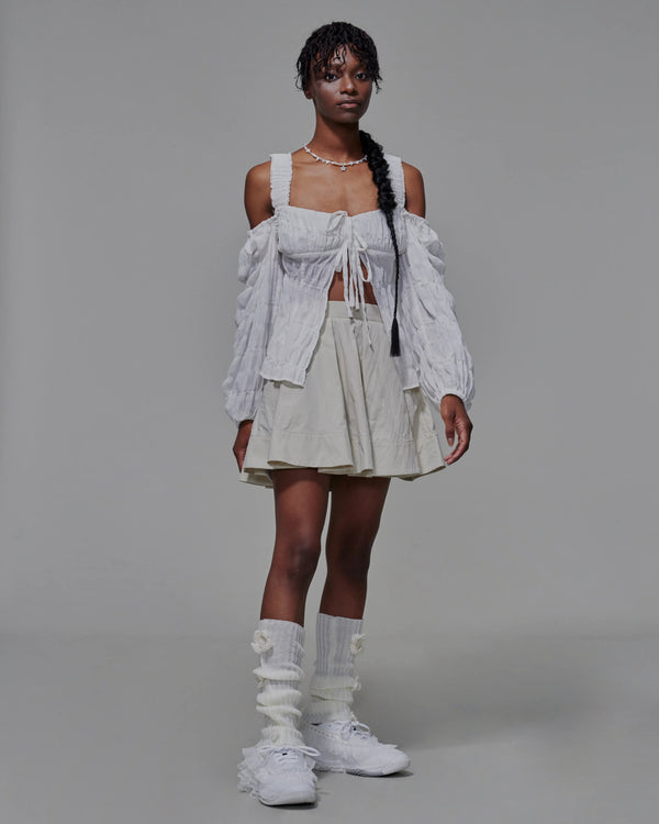 Gathered Chest Front Tie Top