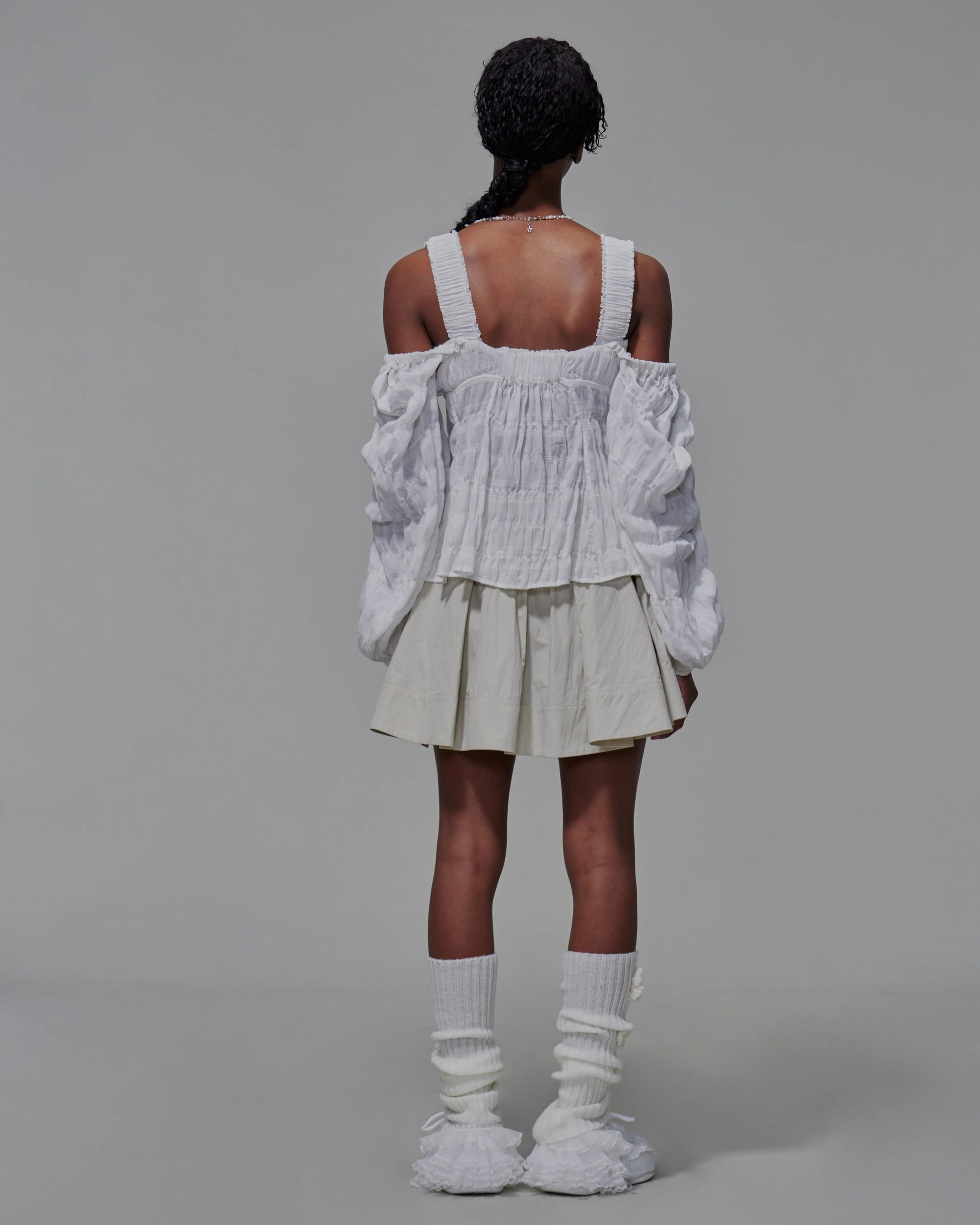 Gathered Chest Front Tie Top