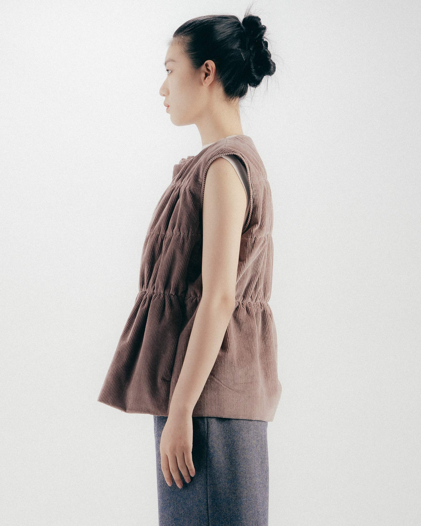 コーデュロイボリュームベスト｜Purple