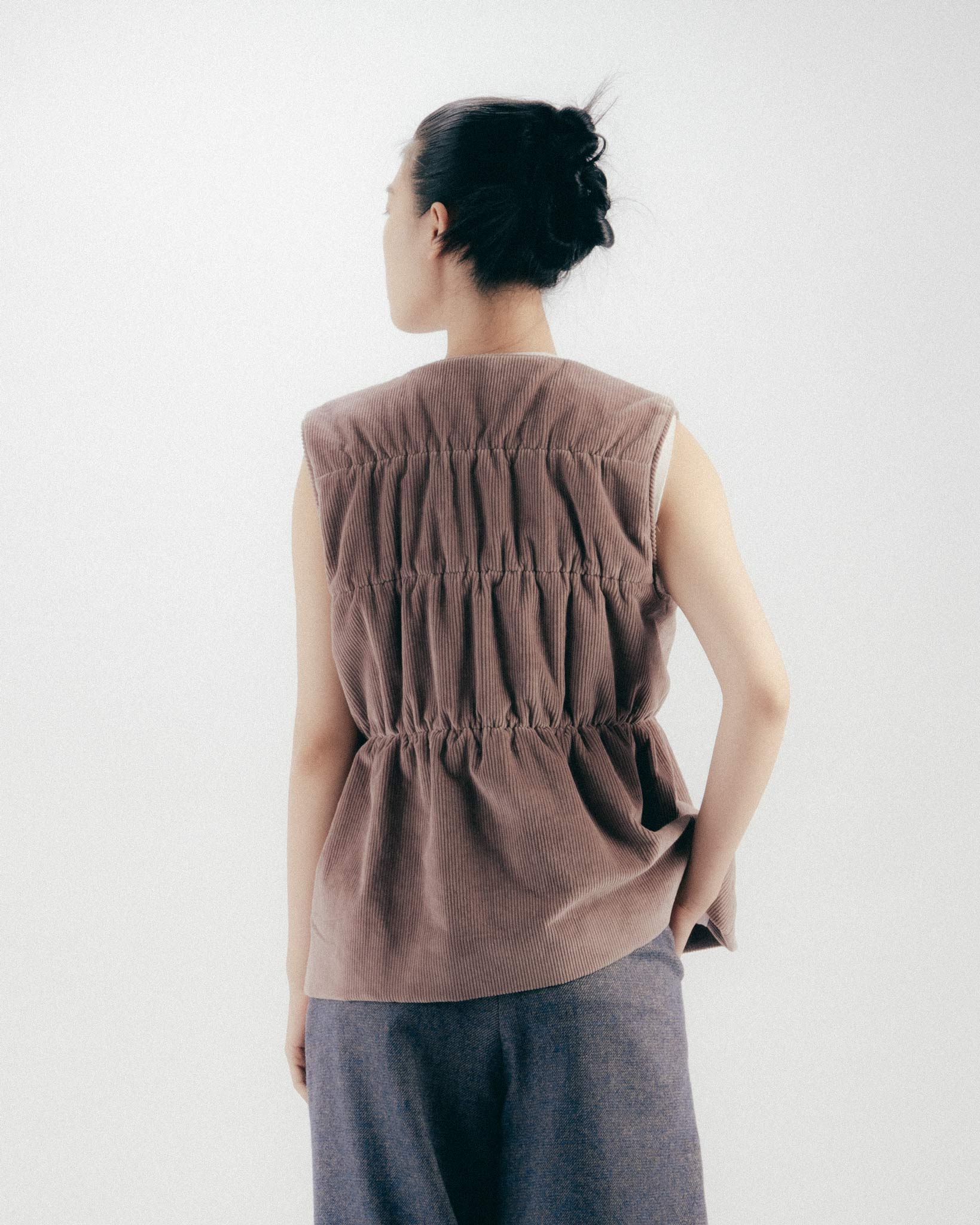 コーデュロイボリュームベスト｜Purple