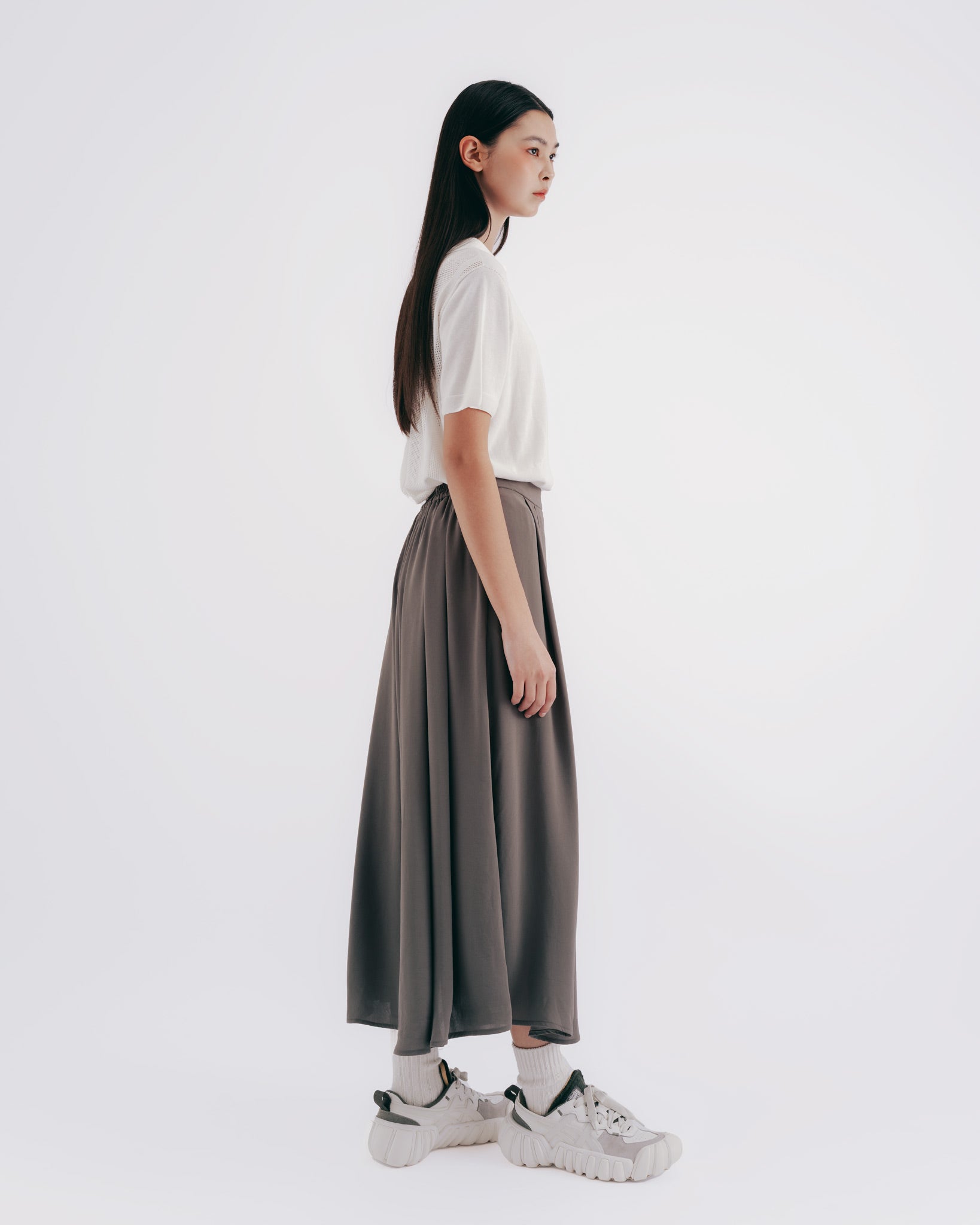 前後2WAY ニットPOLOシャツ｜white 3
