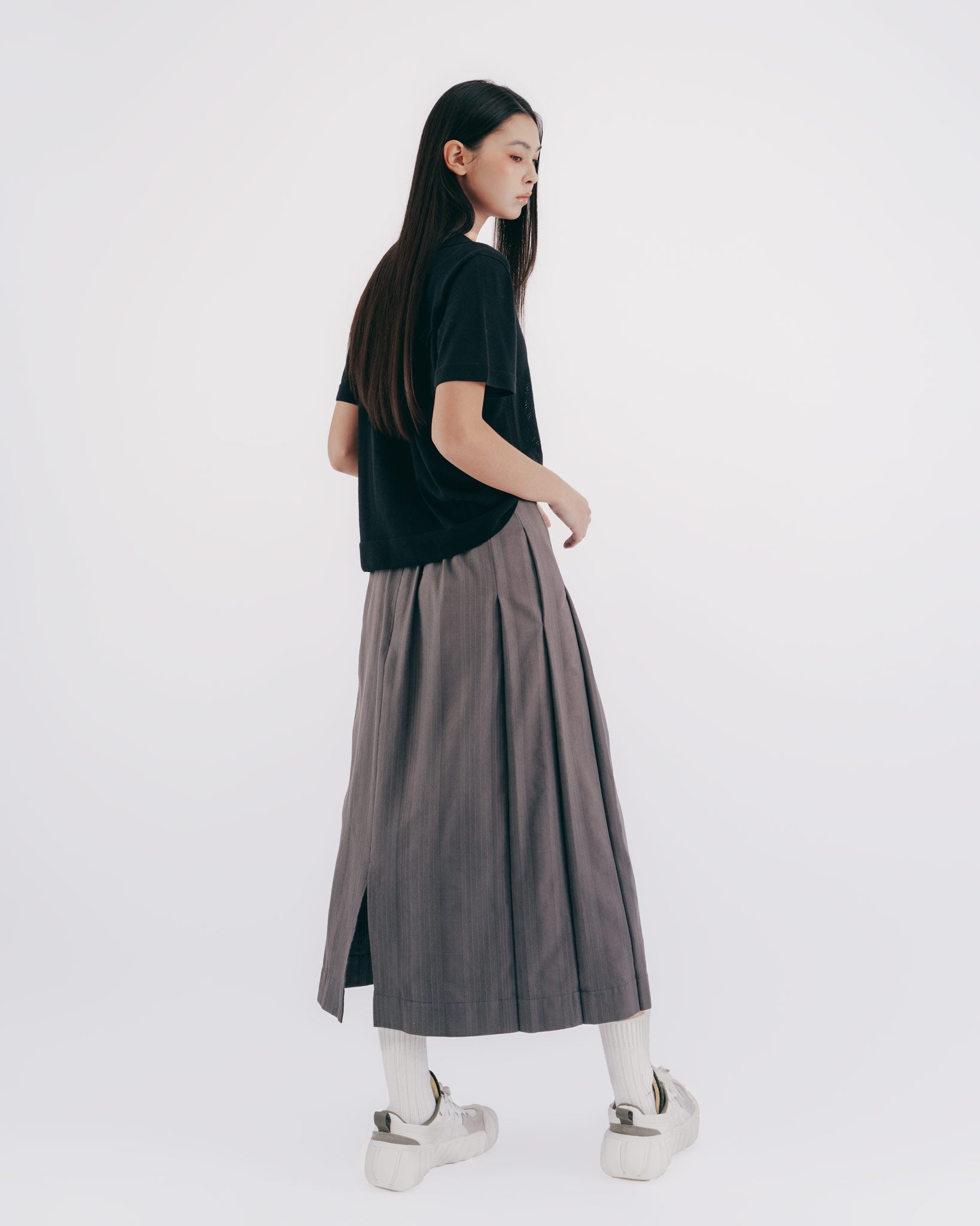 前後2WAY ニットPOLOシャツ｜black 4