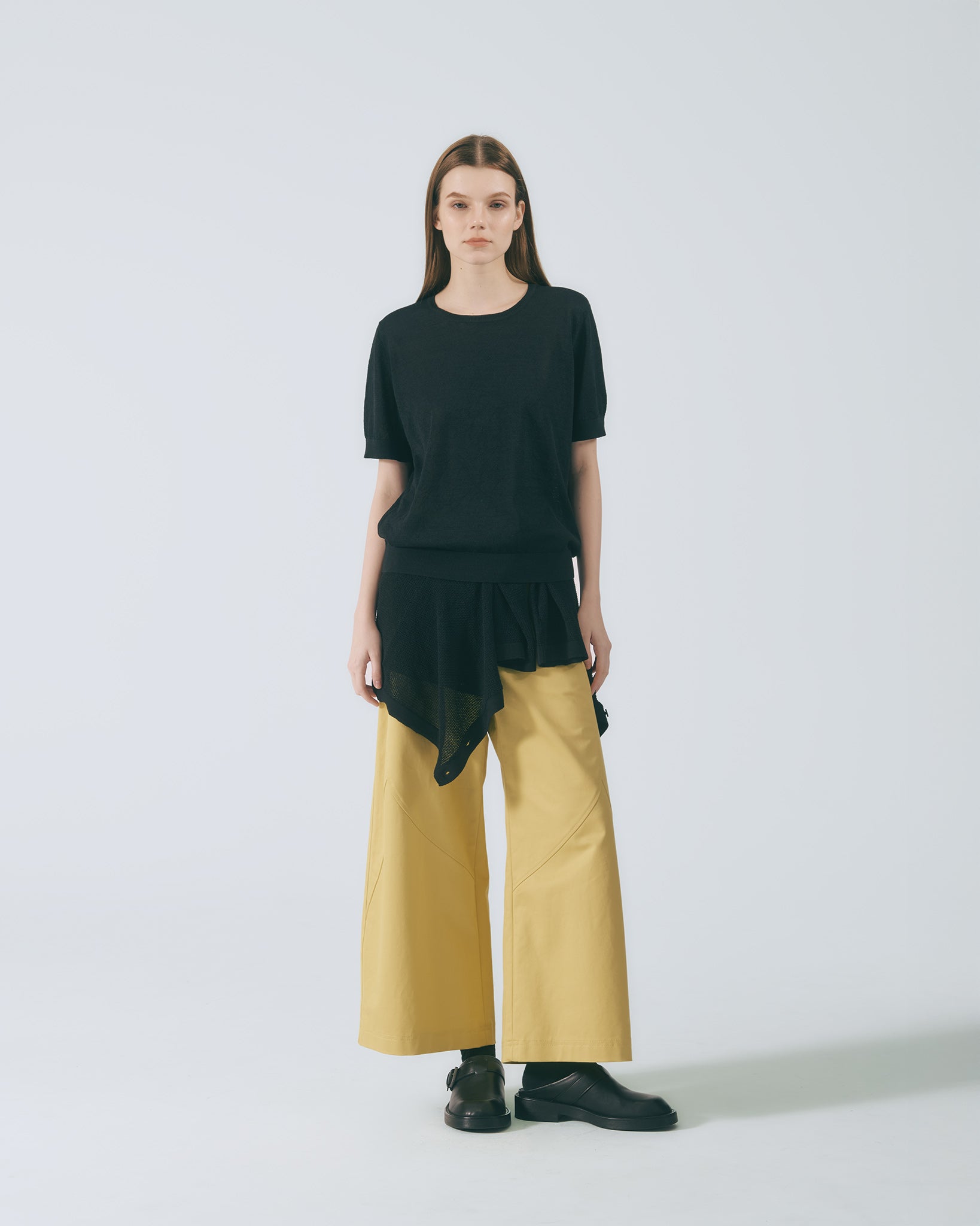 リブニットTシャツ｜black 3