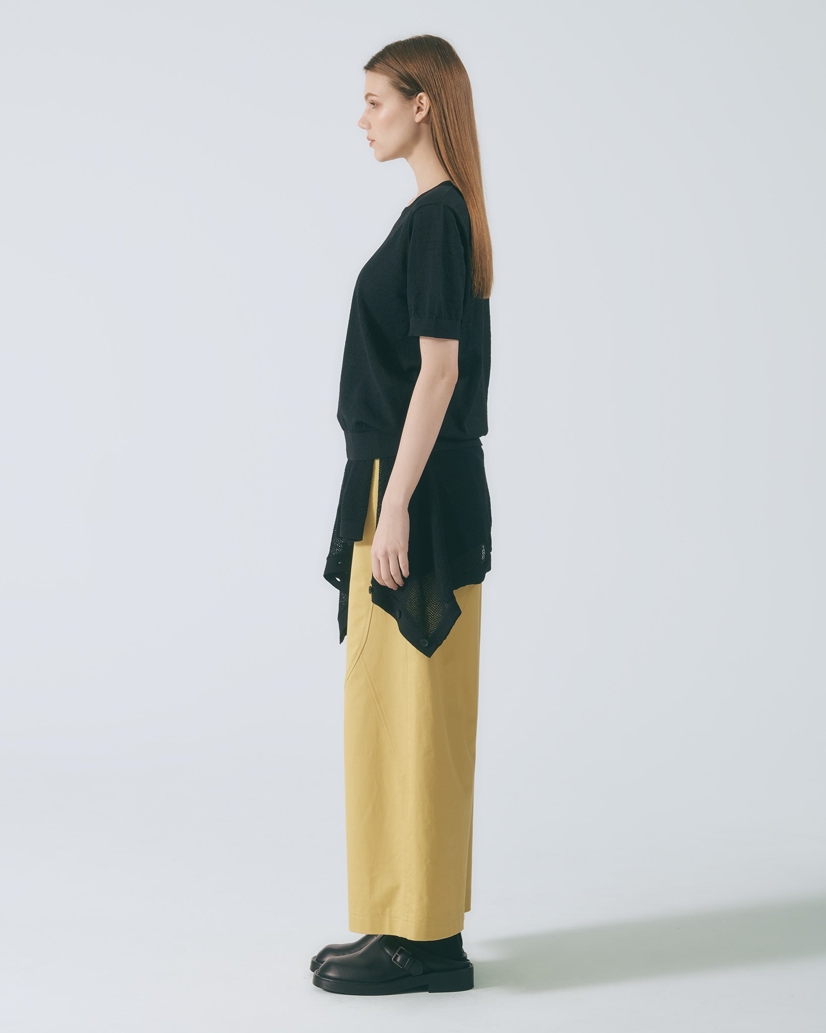リブニットTシャツ｜black 4