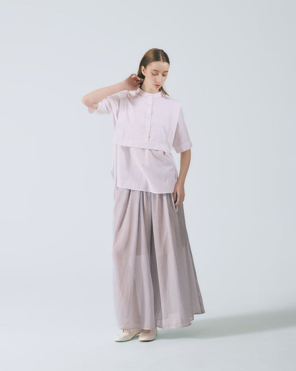 ケープカラー 2WAY半袖シャツ｜white 3