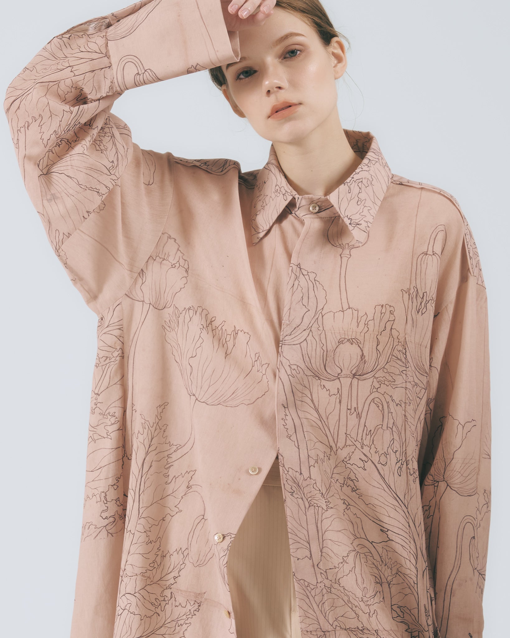 《ケシの花》 プリントロングシャツ 2