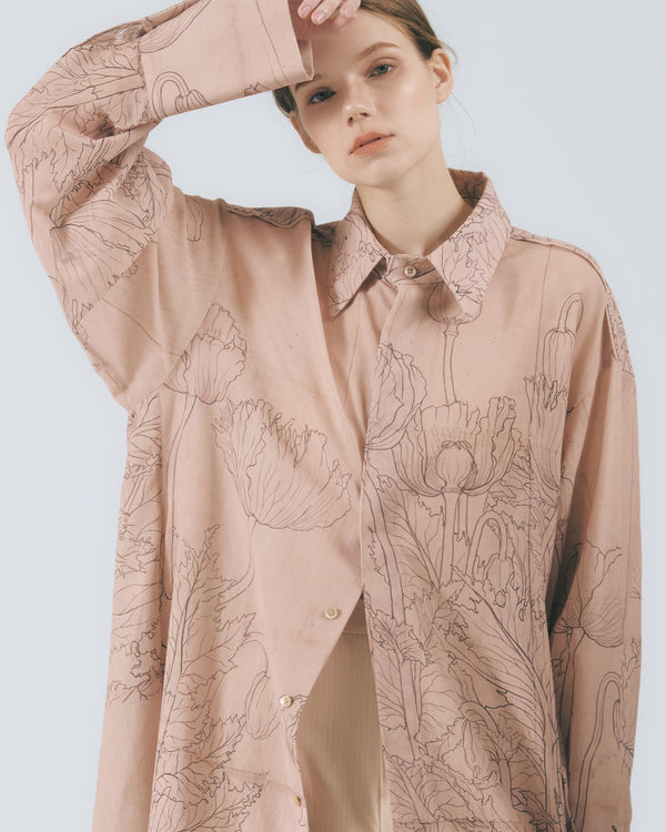 《ケシの花》 プリントロングシャツ 2