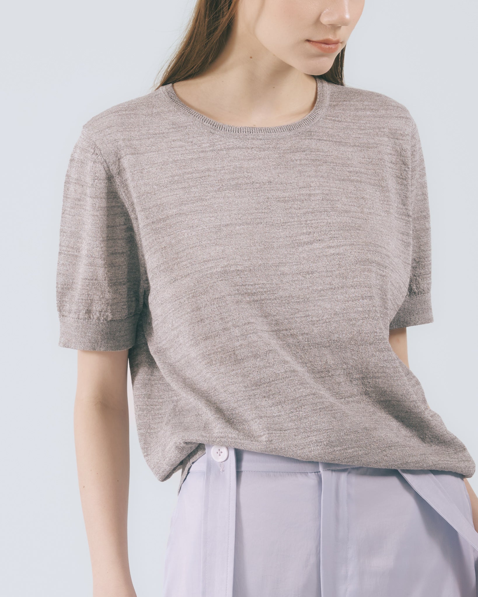 リブニットTシャツ｜light grey 2