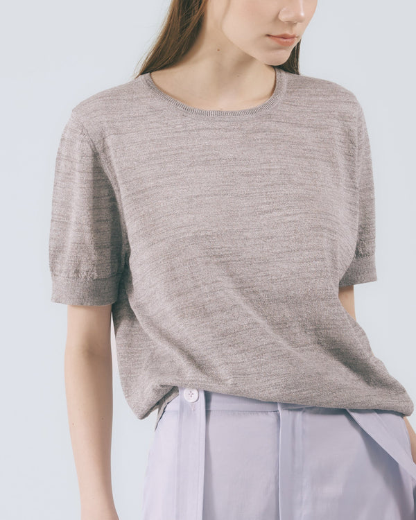リブニットTシャツ｜light grey 2