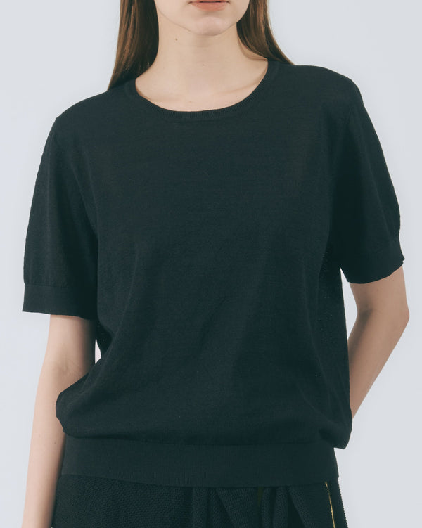 リブニットTシャツ｜black 2