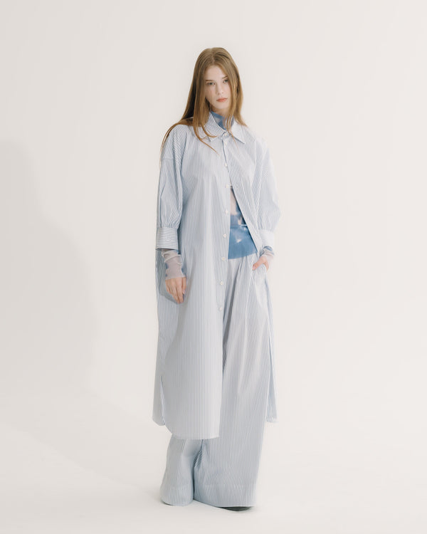 七分袖ボリュームスリーブ ロングシャツ