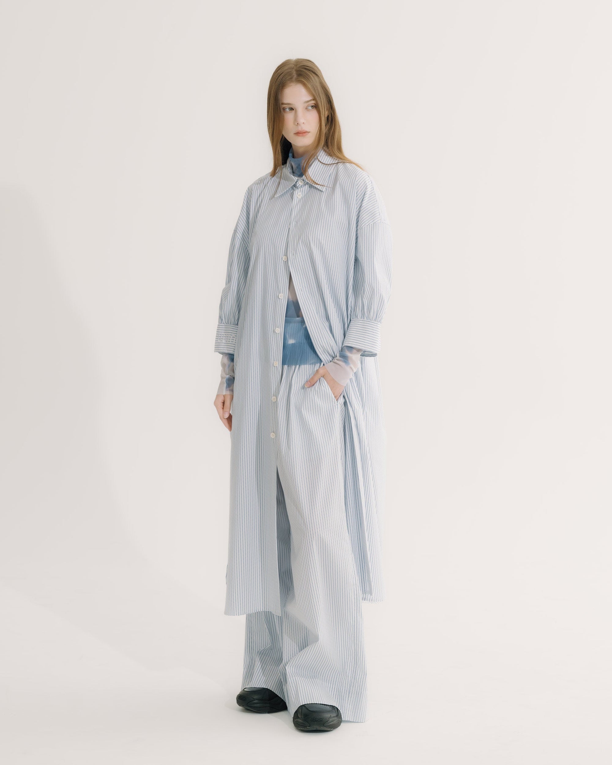 七分袖ボリュームスリーブ ロングシャツ 4