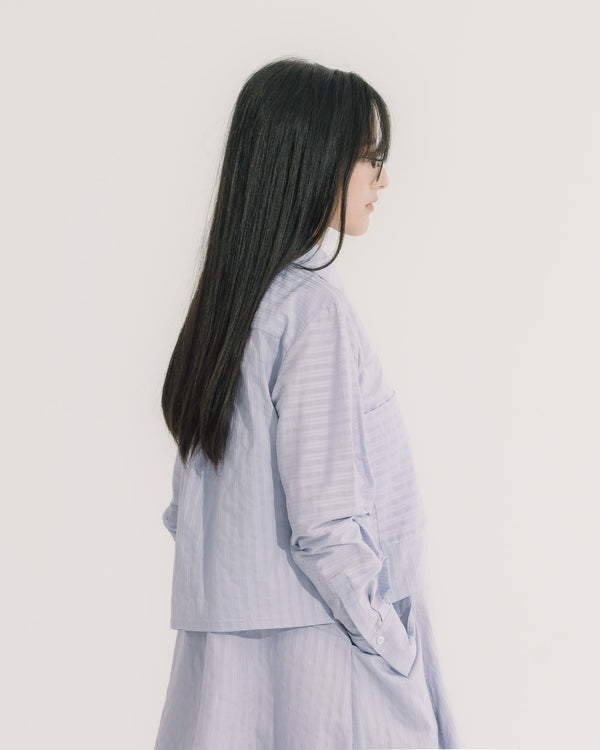 クロップド ダブルポケットシャツ｜purple 4