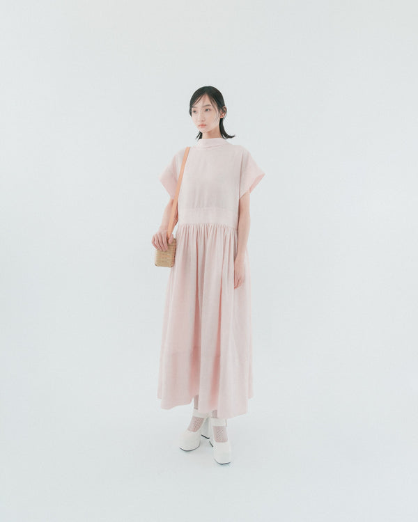 リネン フレンチスリーブ ワンピ｜pink 4