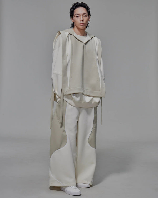Wide-legged Dual-tone Sweatpants