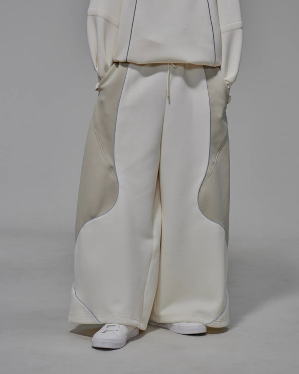Wide-legged Dual-tone Sweatpants