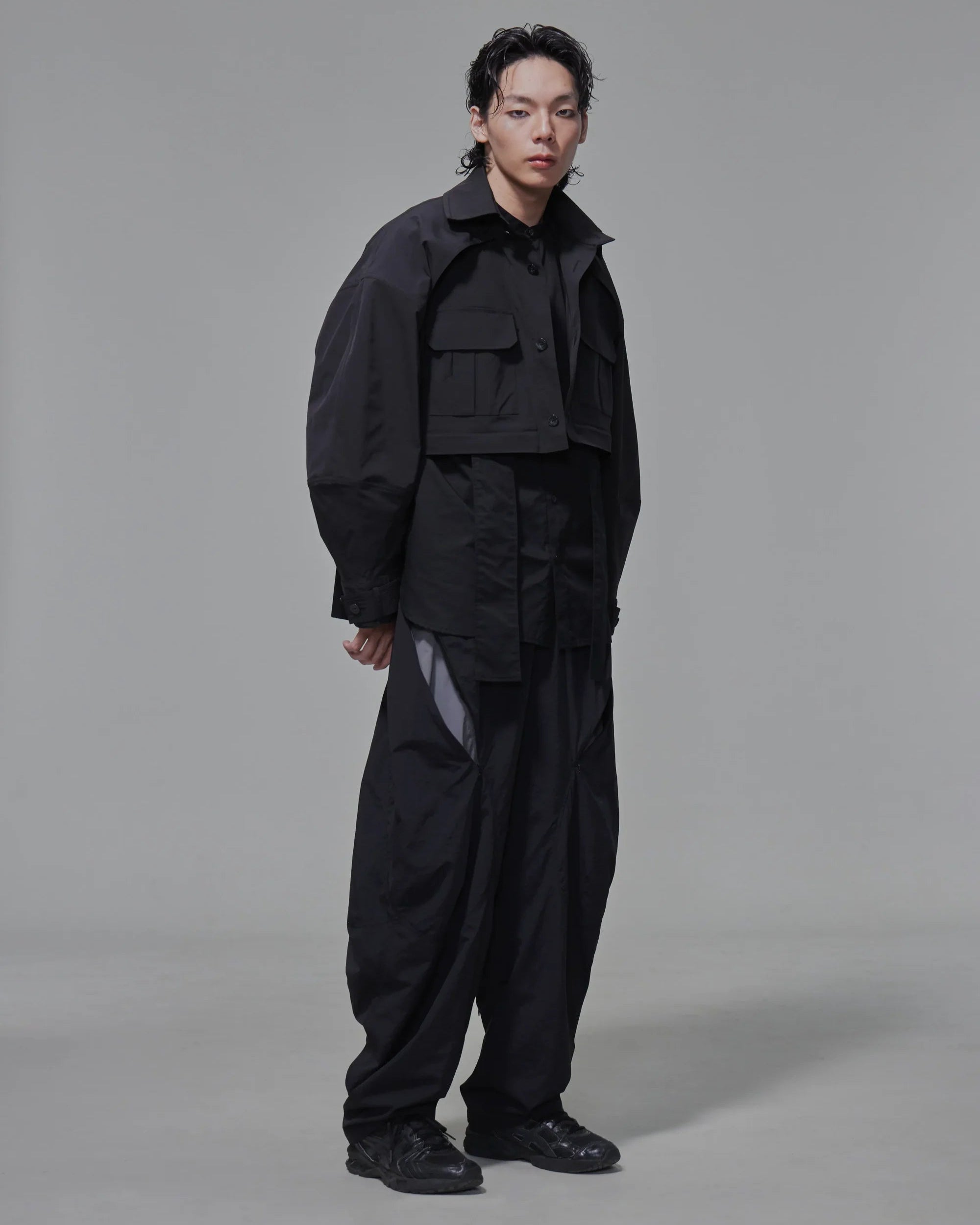 Oversized multi-way Field Jacket Black