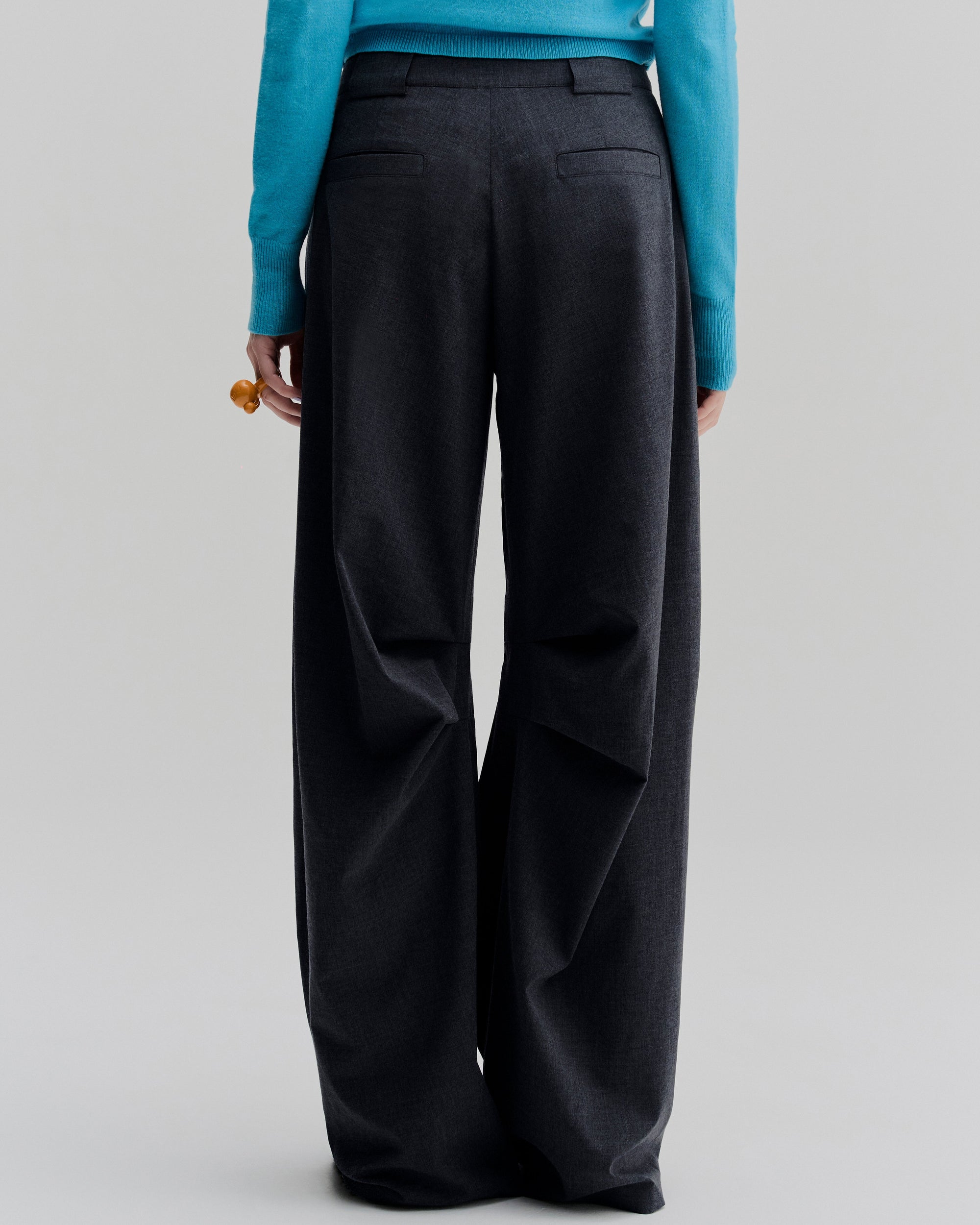 Structured High-Rise Pleated Pants | Dark Gray