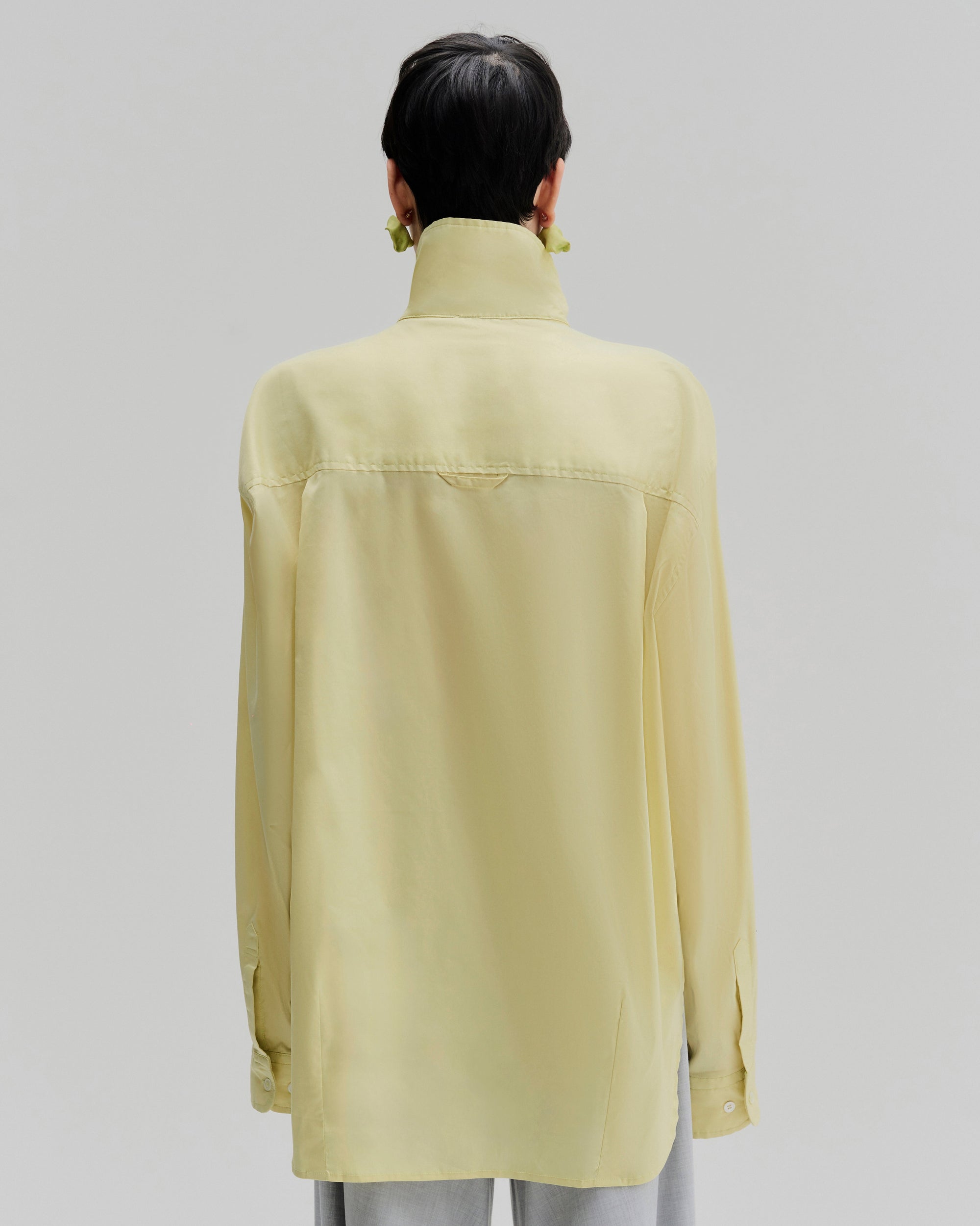 Convertible Collar Shirt | Yellow-Green
