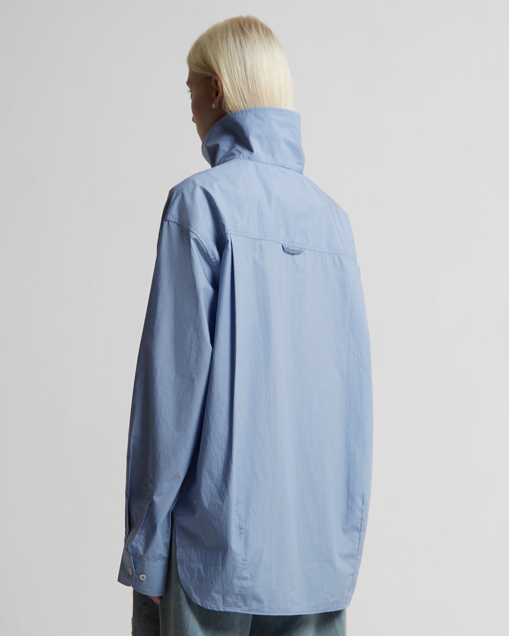 Convertible Collar Shirt | Light Blue