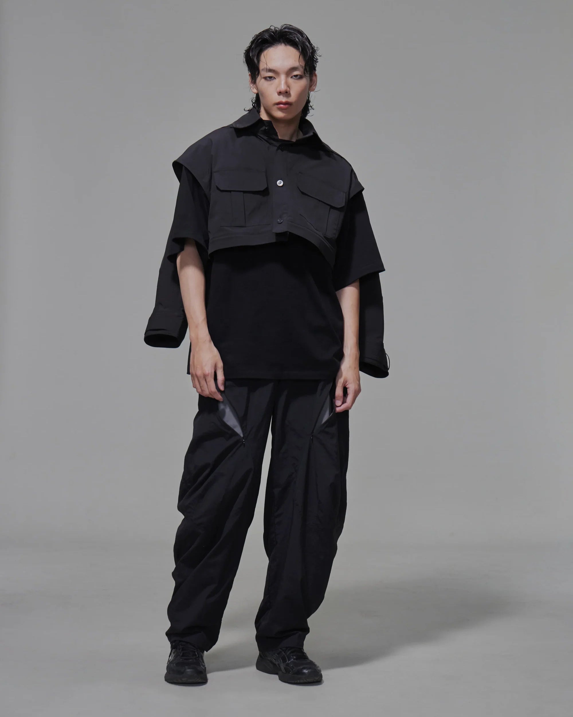 Oversized multi-way Field Jacket Black