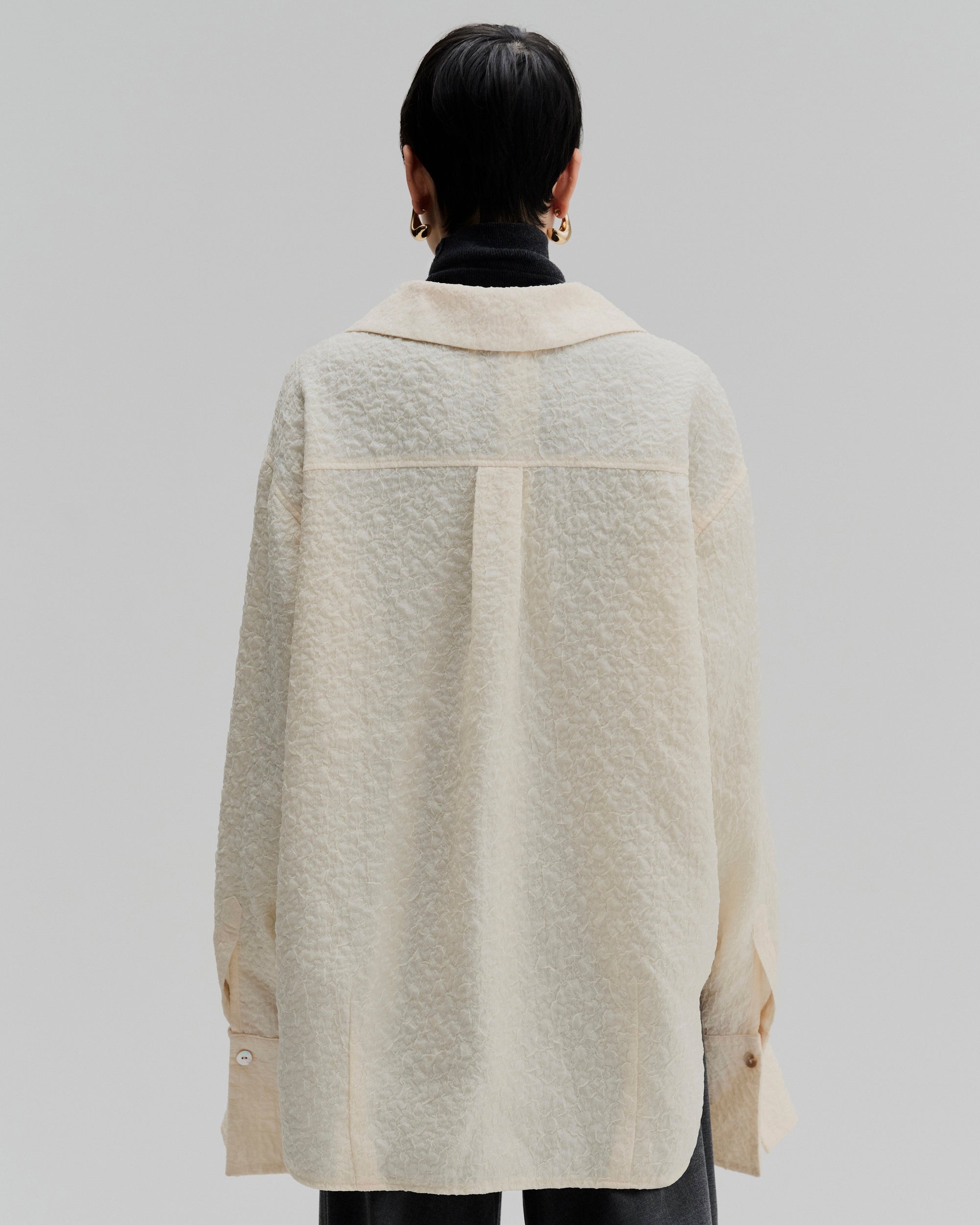 Convertible Pointed Collar Shirt