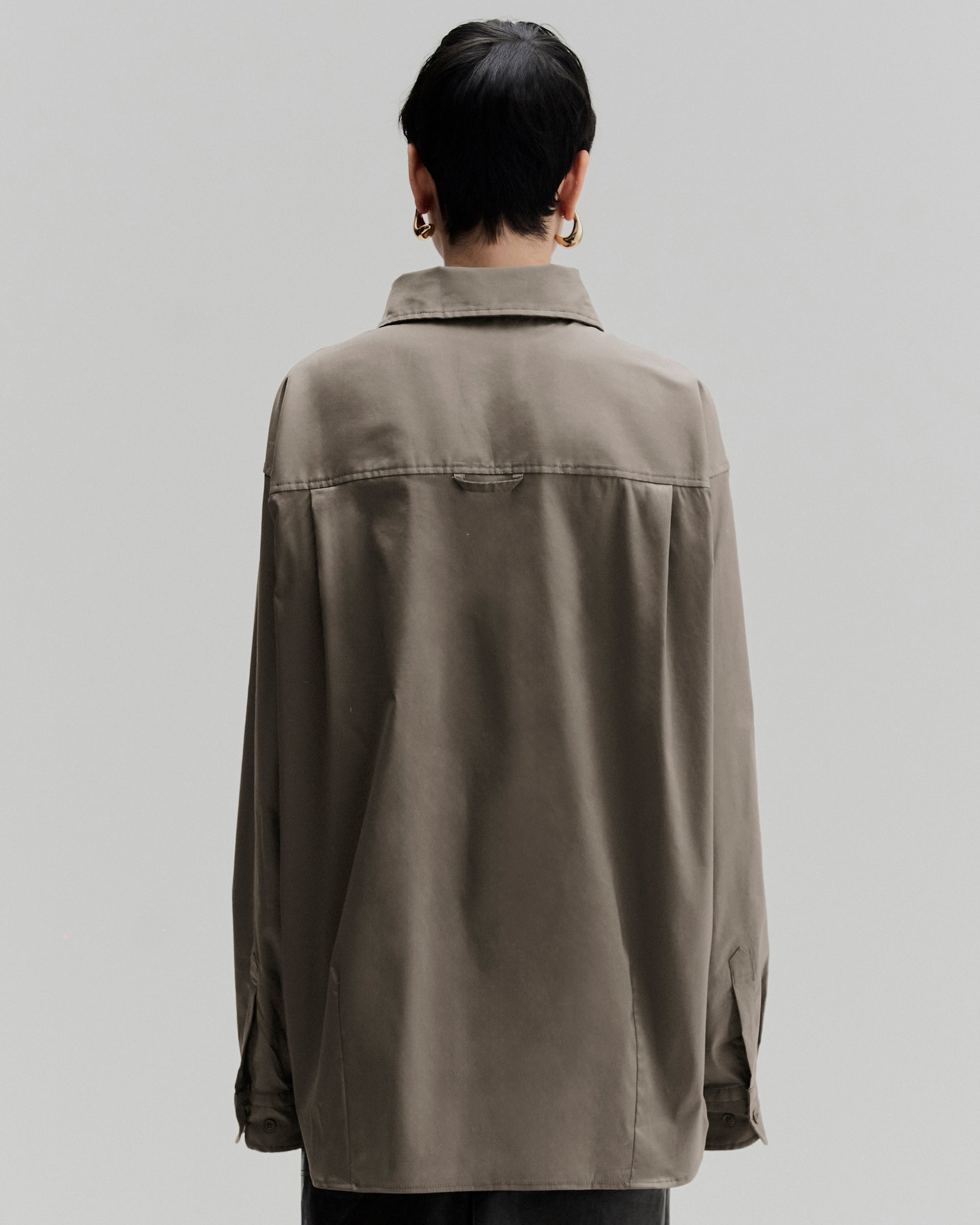 Convertible Collar Shirt | Sage Green