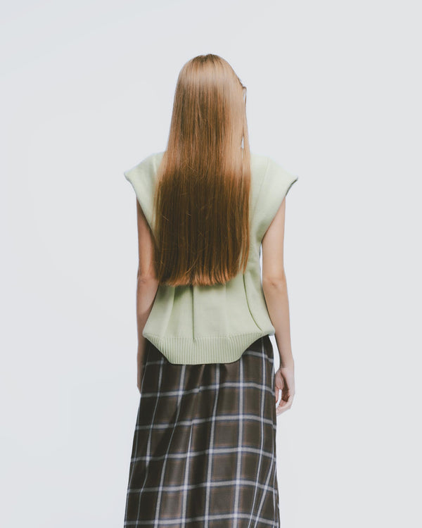 リブニットベスト｜Light Green