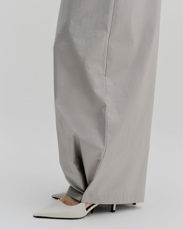 Pleated Wide Cuff Pants | Light Grey