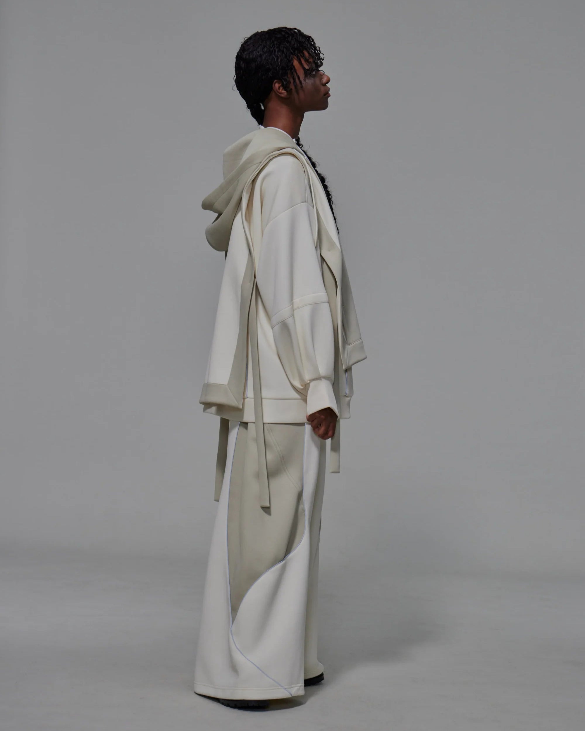 Wide-legged Dual-tone Sweatpants