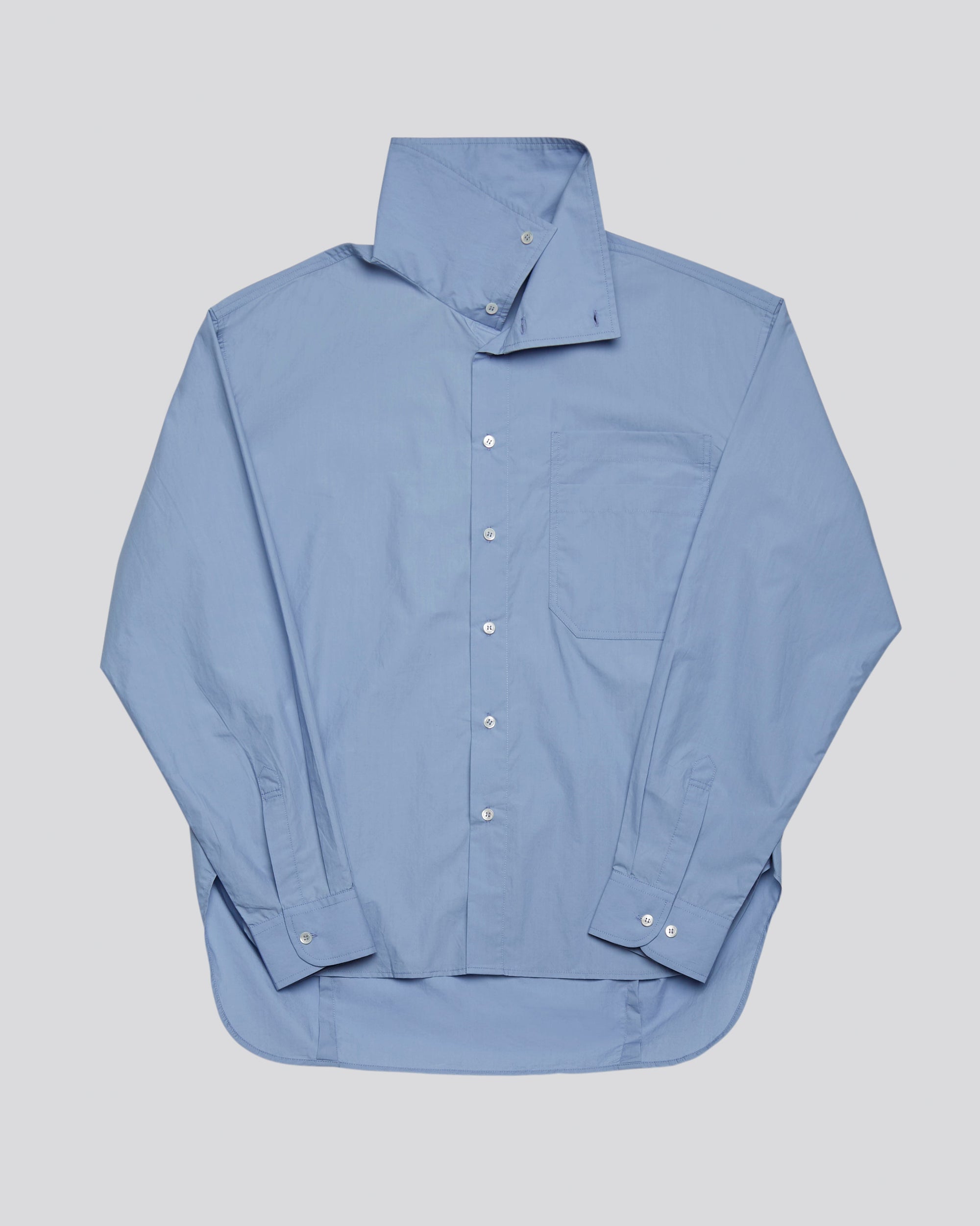Convertible Collar Shirt | Light Blue