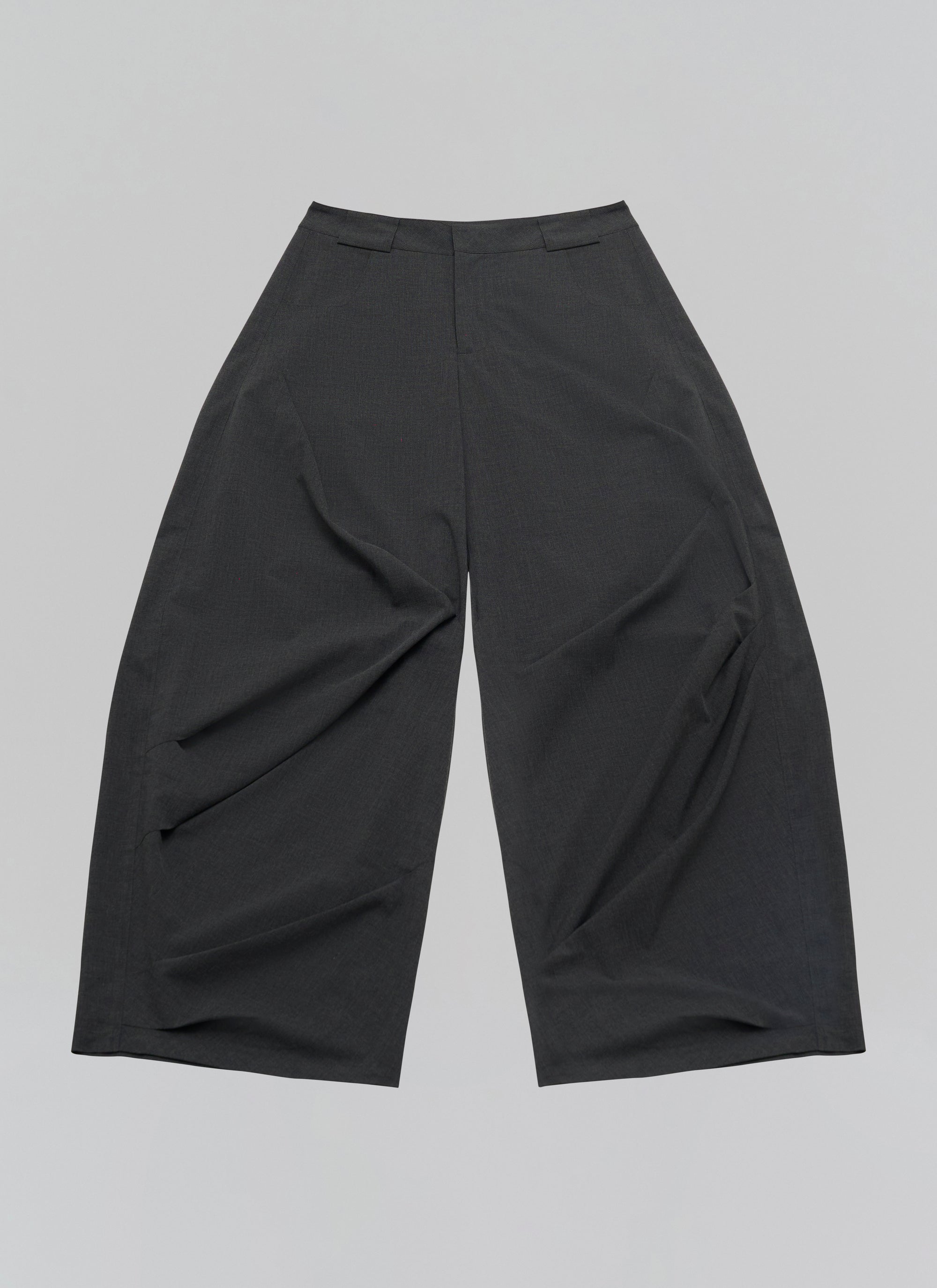 Structured High-Rise Pleated Pants | Dark Gray