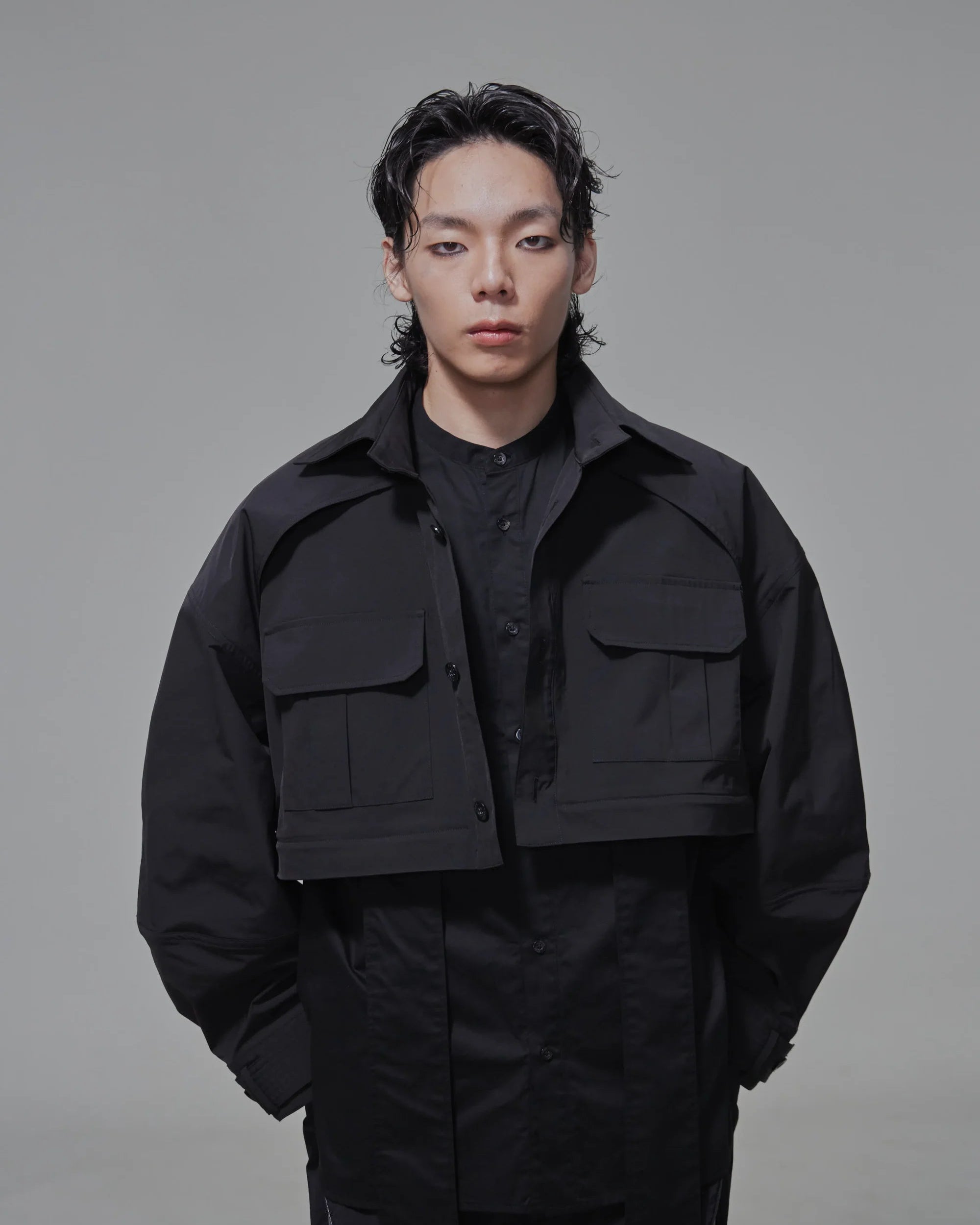 Oversized multi-way Field Jacket Black