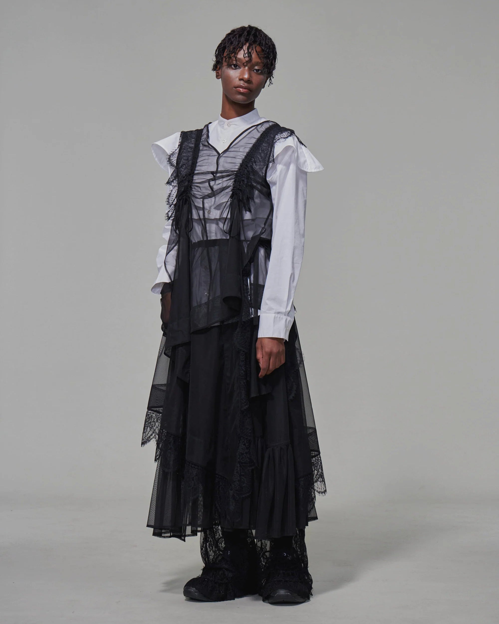 Two-piece Apron Vest | Black Mesh