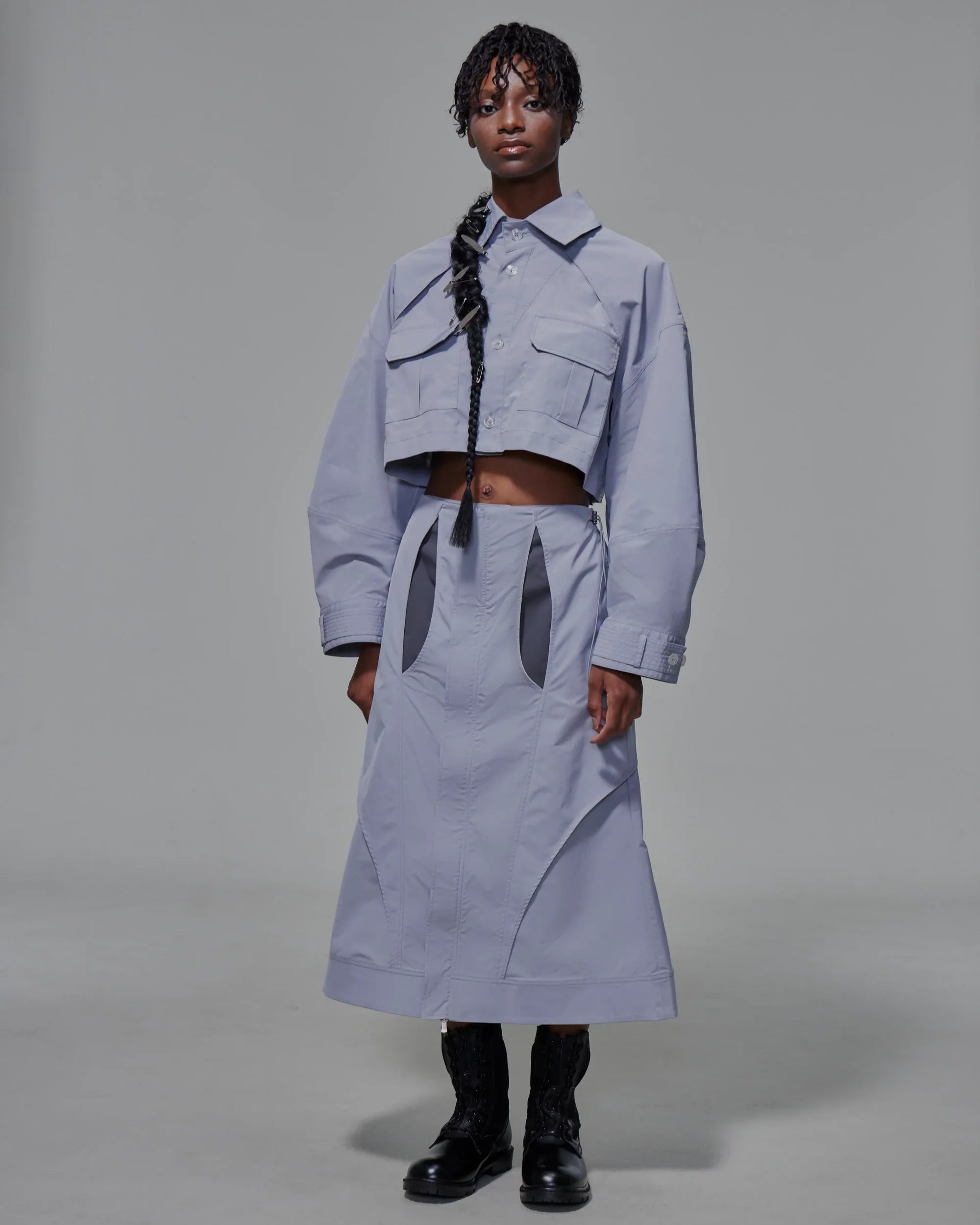 Two-layer duel-tone Maxi Skirt