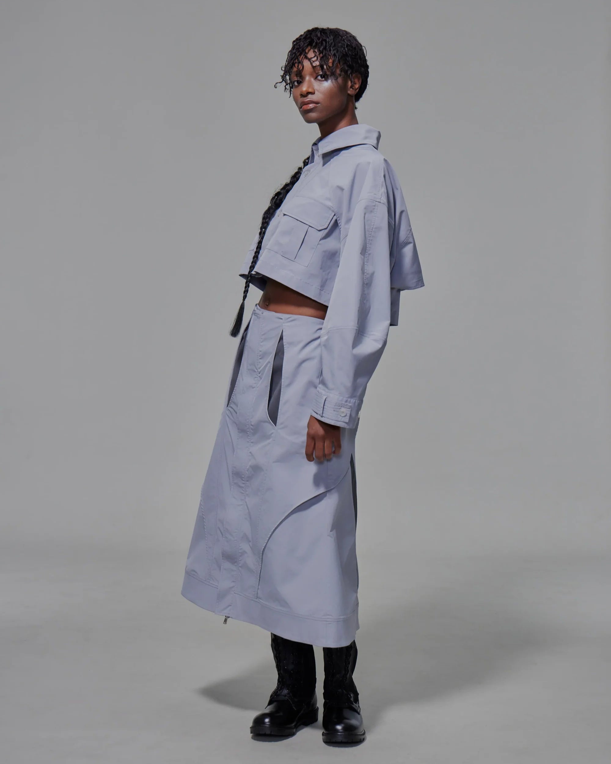 Two-layer duel-tone Maxi Skirt