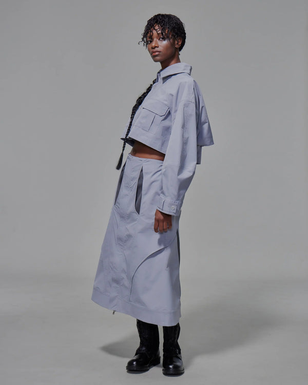 Two-layer duel-tone Maxi Skirt