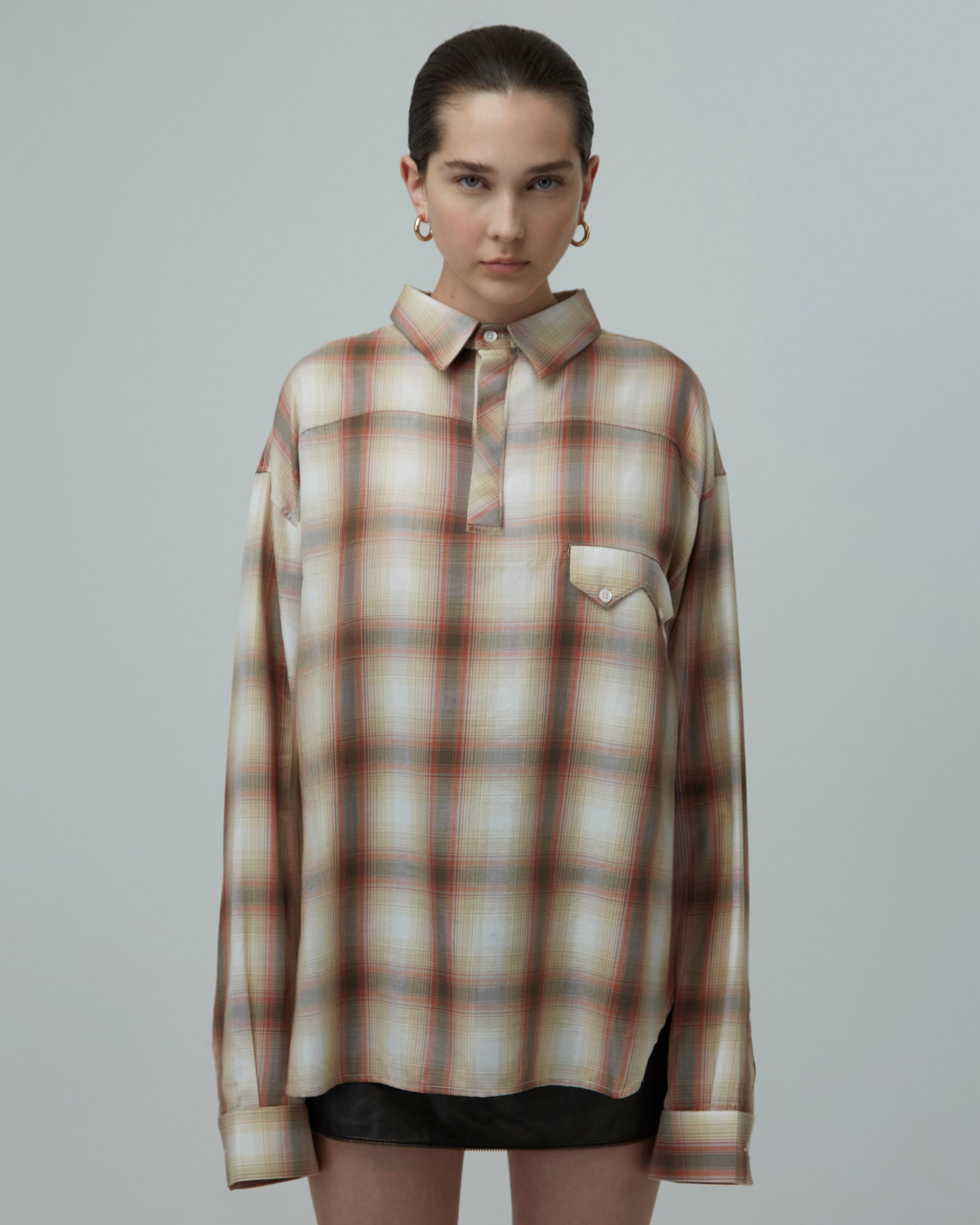 Oversized Overshirt | Beige-Brown