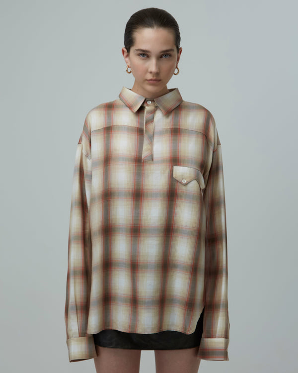 Oversized Overshirt | Beige-Brown