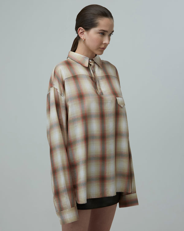 Oversized Overshirt | Beige-Brown