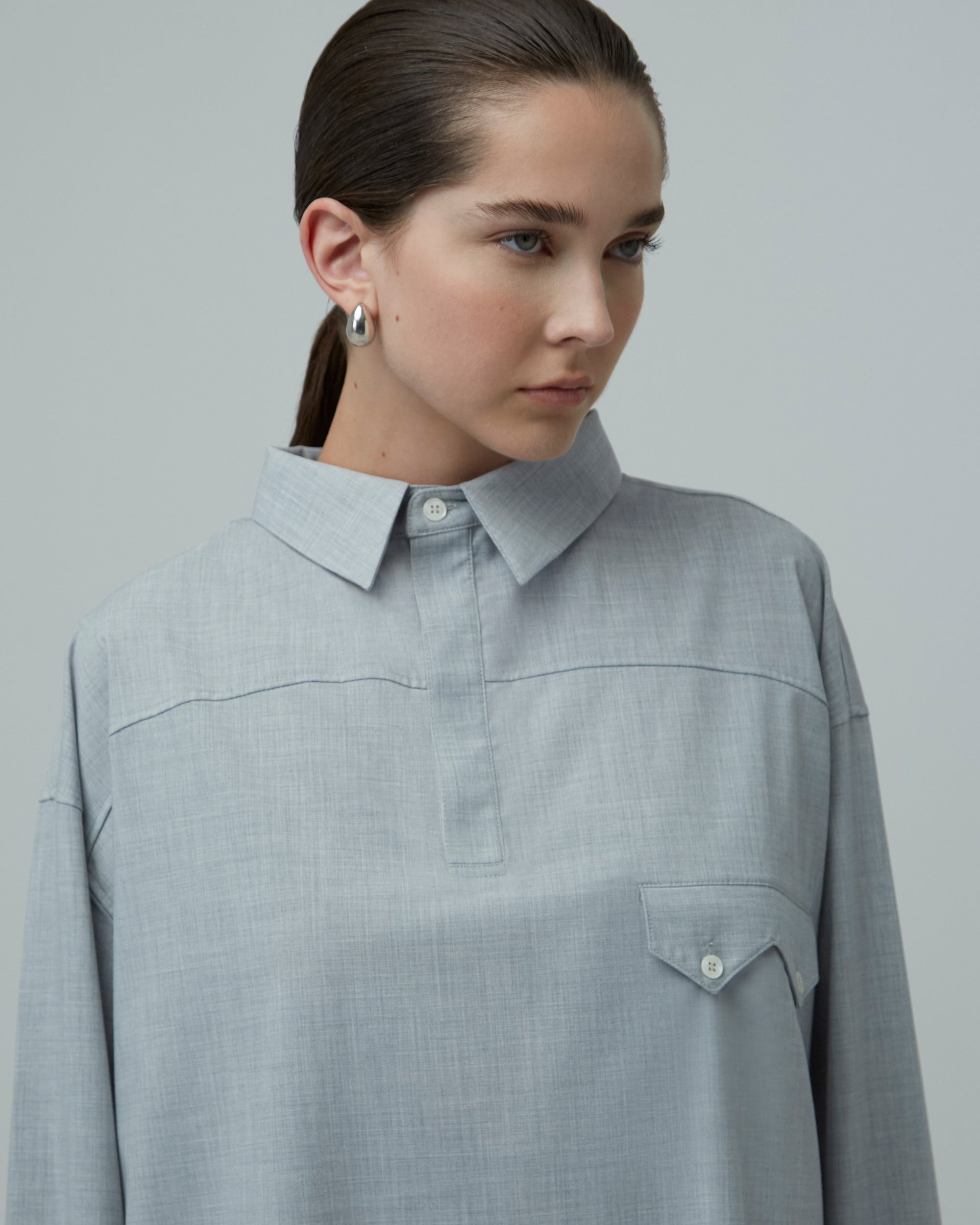 Oversized Overshirt | Light Gray