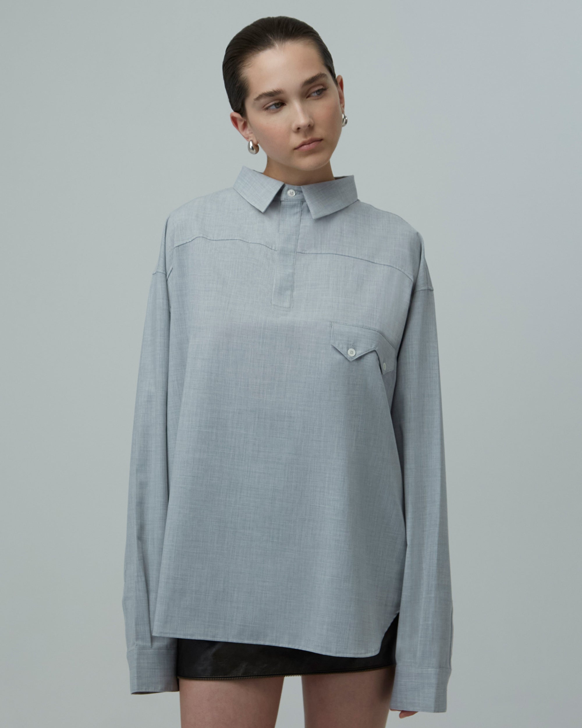 Oversized Overshirt | Light Gray